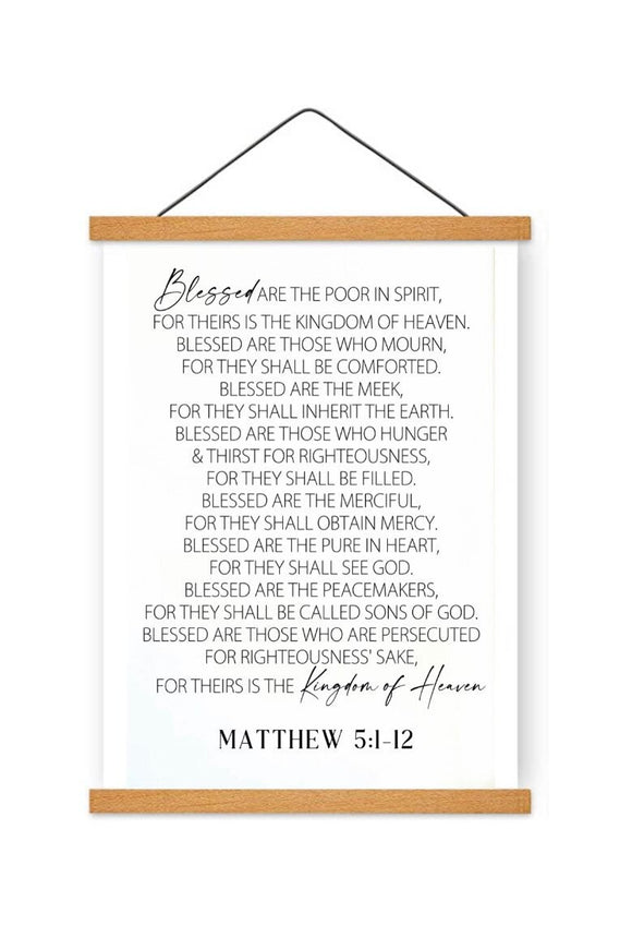 Matthew 5:1-12 Bible Verse Framed Wood Sign / Home Decor / Modern Decor / Jesus Signs / Faith Based Decor / Christian Home Decor