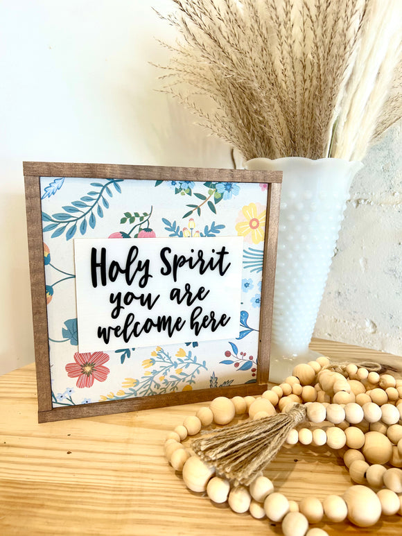 Holy Spirit you are welcome here modern farmhouse sign / Modern Home decor / Christian art - Salted Words, LLC