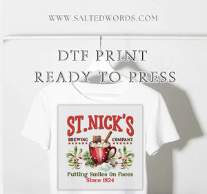 St nicks brewing company  DTF print transfer Ready to Press