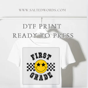 First Grade similie face DTF Transfer - Salted Words, LLC