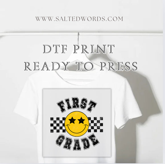 First Grade similie face DTF Transfer - Salted Words, LLC