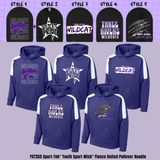 ADULT & YOUTH Purple or Purple Three Rivers Wildcats ST255 Sport-Tek® Sport-Wick® Fleece United Pullover Hoodie