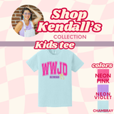 Kendall's Collection YOUTH WWJD croquette bow | Comfort Colors T-shirt | Inspirational Faith Shirt | Gift for Believers | Stylish Religious Apparel