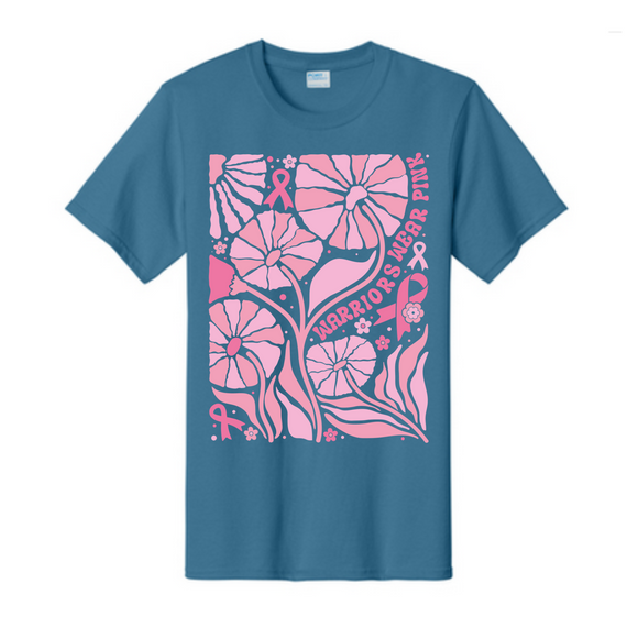 Warriors Wear Pink Breast Cancer Awareness Fundraiser Tshirt PC61 Port & Co™ Essential Tee