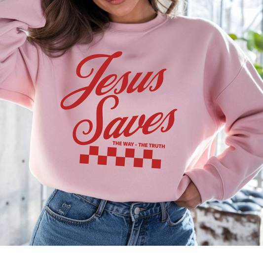 Jesus Saves Crewneck 18000 Gildan - Heavy Blend™ Crewneck Sweatshirt