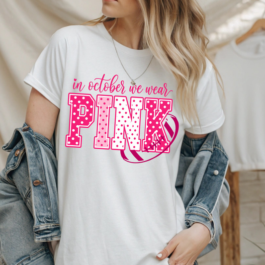 ADULT In October we wear pink Tshirt - Drifit - Crewneck - Hoodiie - Salted Words, LLC