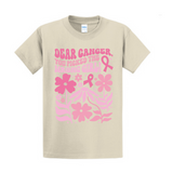 Dear Cancer, You picked the Wrong girl Breast Cancer Awareness Fundraiser Tshirt PC61 Port & Co™ Essential Tee