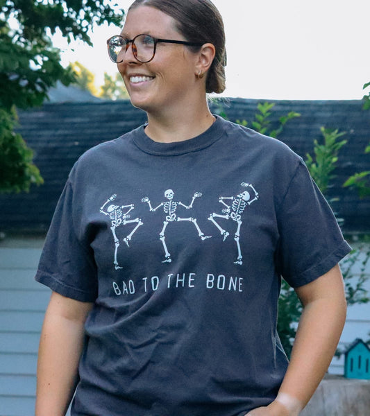 Bad to the bone Halloween | Comfort Colors T-shirt | Moody Shirt | Gift for Mamas | Stylish Trendy Apparel
