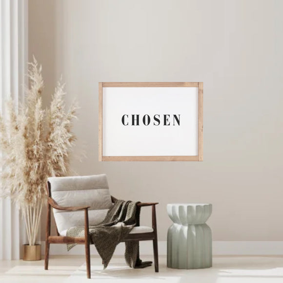 Chosen Wood sign / Chosen framed wall art / Christian home decor / Gifts For Women Christian decor / Christian living / Salted Words - Salted Words, LLC