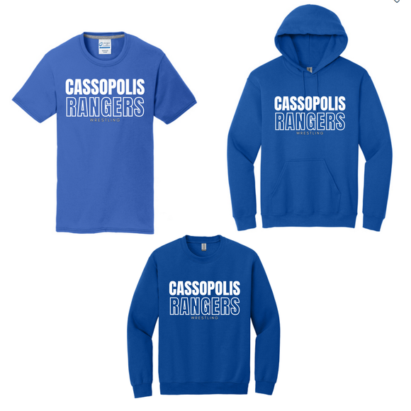 Cassopolis Rangers Wrestling TSHIRT - CREWNECK OR HOODIE