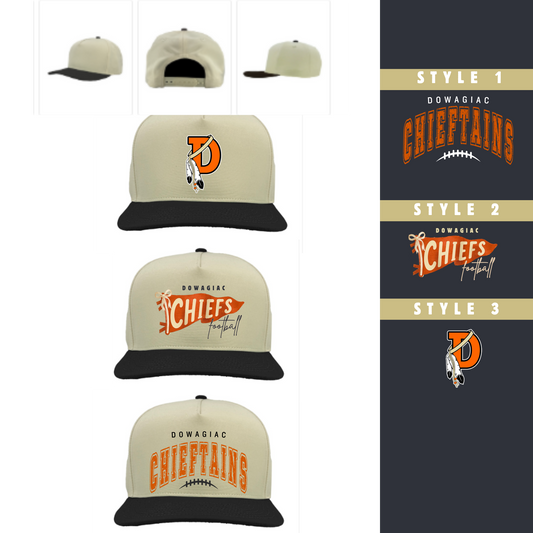ADULT Dowagiac Chiefs Football 5 panel snapback hat - Salted Words, LLC