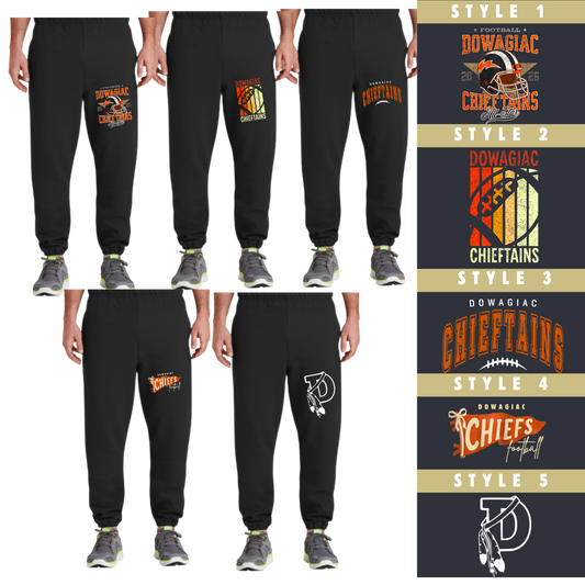 Adult Sweatpants Dowagiac Chieftains Sweatpants Gildan® 18100 CUFFED - Salted Words, LLC