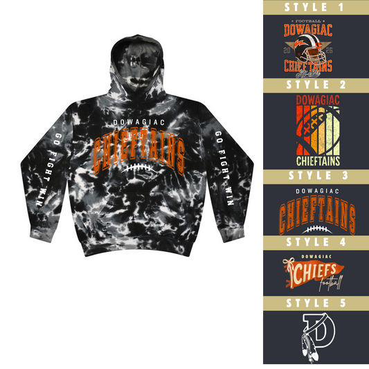 YOUTH Football Dowagiac Chieftains Colortone HOODIE - Salted Words, LLC