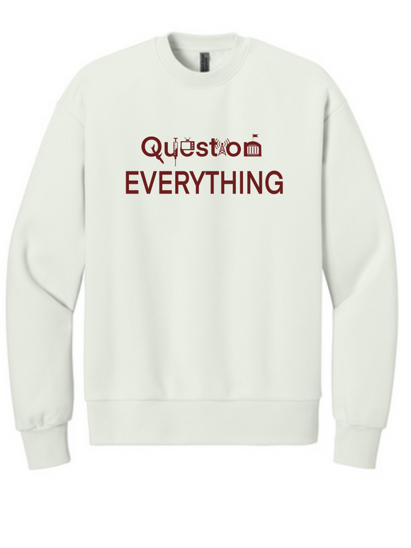 Question Everything Next Level Apparel® 9007 Unisex Heavyweight Sweatshirt Crewneck Sweatshirt