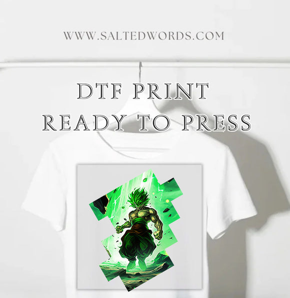 Broly green dragon ball z  kid DTF print