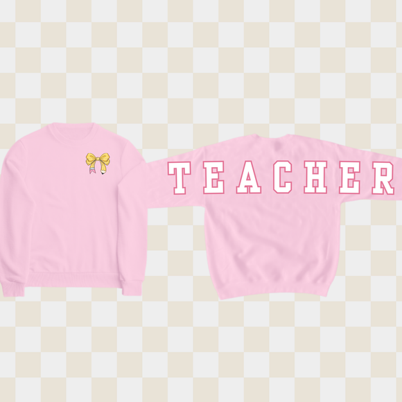 Coquette Bow that Patriot Teacher Crew Heavy Blend™ Crewneck Sweatshirtwneck 18000 Gildan