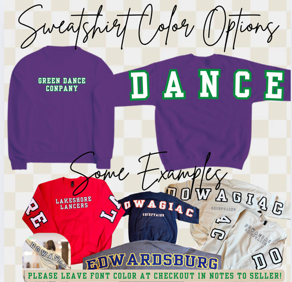 Adult & Youth Purple Green Dance Crewneck 18000 Gildan - Heavy Blend™ Crewneck Sweatshirt