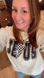 Jesus Checkered Lightning Bolt Comfort Colors Tshirt - Salted Words, LLC