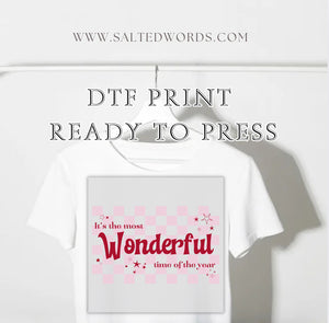 It’s the most wonderful time of the year checkered DTF print transfer Ready to Press