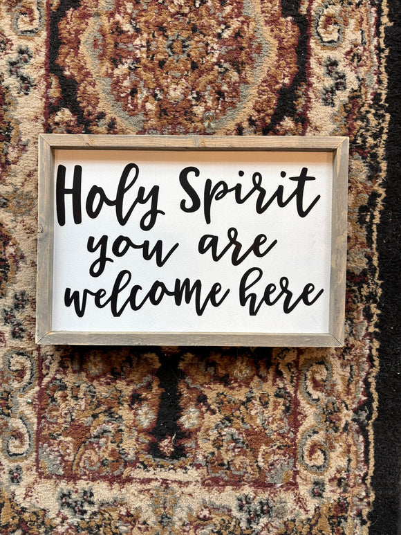 Holy Spirit you are welcome here modern farmhouse sign / Modern Home decor / Christian art - Salted Words, LLC