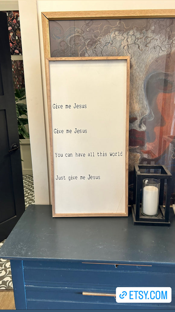 Just give me Jesus minimalist room decor wooden sign - Salted Words, LLC