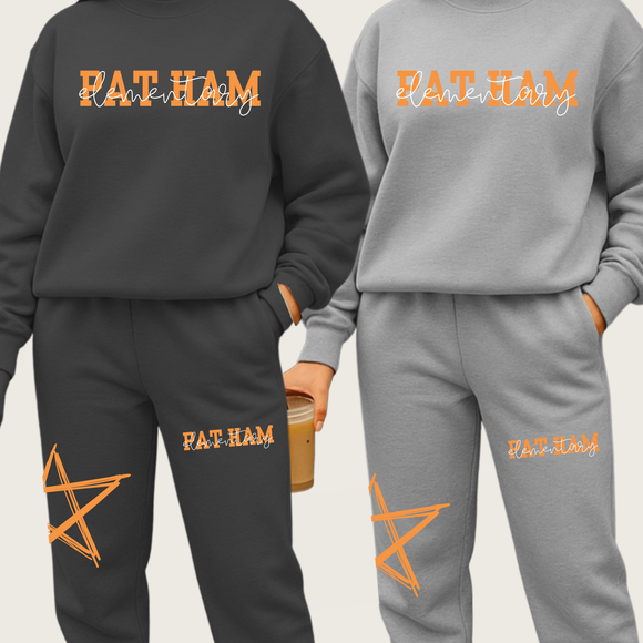 ADULT FULL SWEATSUIT Pat Ham Elementary Spirit Wear Sweat Suit