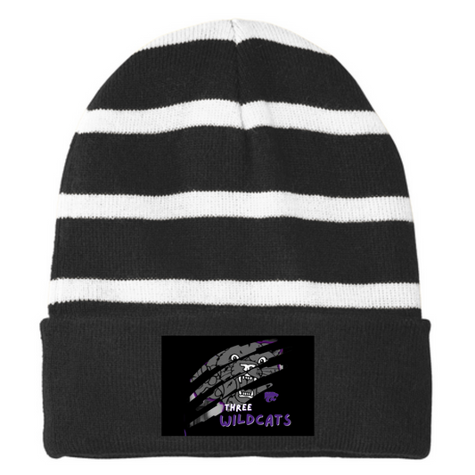 Three Rivers Patch Beanie STC31 Sport-Tek Striped Beanie with Solid Band