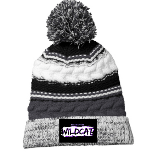 Three Rivers Wildcats Patch Beanie STC21 Sport-Tek® Pom Pom Team Beanie