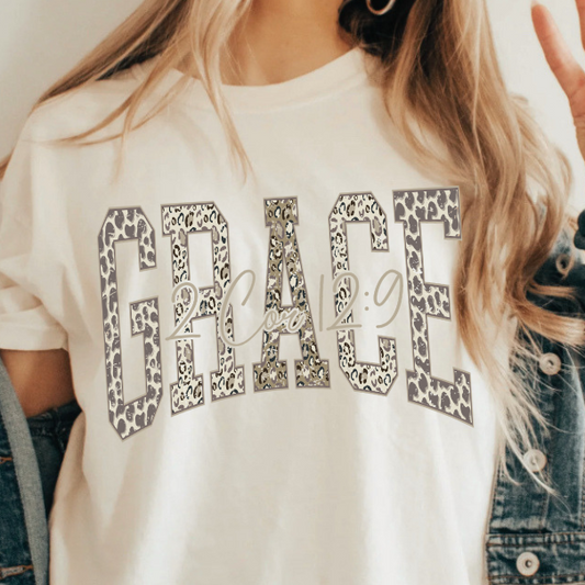 A 3x3 collage showing nine different color and style options of a graphic t-shirt. The shirts feature phrases like 'ain't no ghost like the holy ghost' and 'JESUS Not Coffee' with various graphic designs, shown on models wearing jeans.