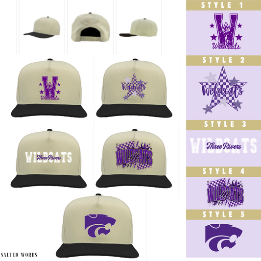 ADULT Wildcats Football 5 panel snapback hat zppat - Salted Words, LLC