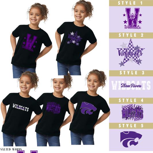 TODDLER Tshirt Three Rivers Wildcats - Salted Words, LLC