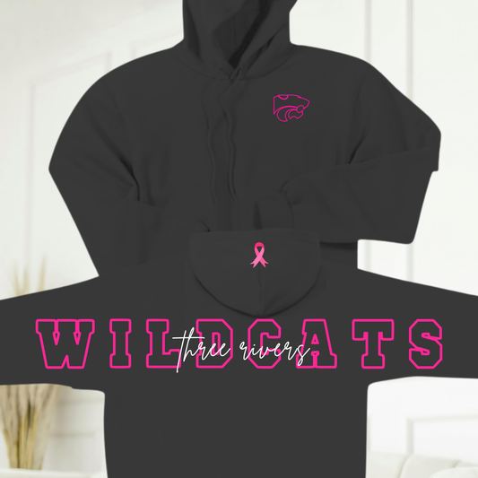 Adult & Youth Three Rivers Black Breast Cancer Awareness Crewneck or Hoodie - Salted Words, LLC