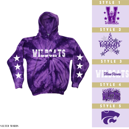 YOUTH Three rivers Wildcats 8777y Colortone HOODIE - Salted Words, LLC