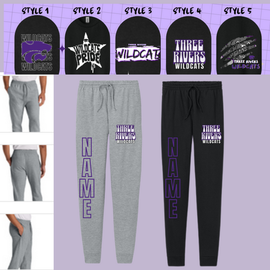 Adult & Youth Three Rivers Wildcats Custom Sweat Pants IC50MNew Jerzees Ultimate™ Unisex CVC Ring Spun Pocket Jogger