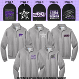 ADULT & YOUTH Athlectic Heather Gray Three Rivers Wildcats PC78Q Port & Co™ Core Fleece 1/4-Zip Pullover Sweatshirt