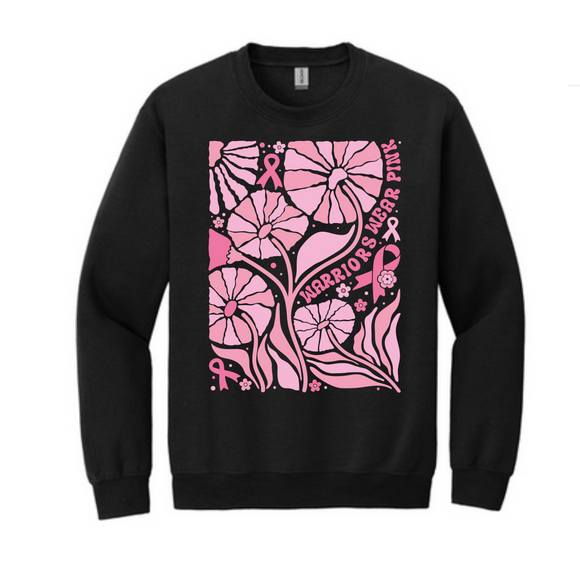 Warriors Wear Pink Breast Cancer Aweareness Crewneck