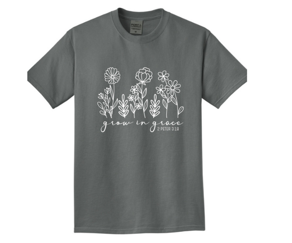 Grow in grace Dtf or apparel / Floral T Shirt / Christian apparel Shirt / Gifts for her T-Shirt / flower T-Shirt / Trendy Tshirt - Salted Words, LLC