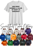 YOUTH Custom Tshirt - Long Sleeve - Crewneck - Hoodie ADD PRINT NUMBER & COLOR SHIRT AT CHECKOUT