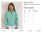 YOUTH Covenant Christian Apparel Enza 91179 Half Zip Fleece