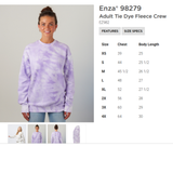 ADULT Unisex Covenant Christan Tie Dye Fleece Crew
