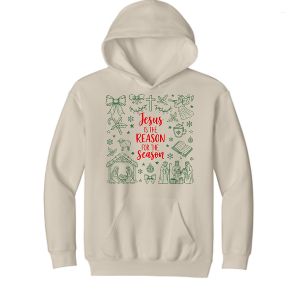YOUTH Jesus is the reason for the season Tshirt - Hoodie