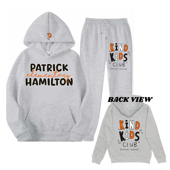 YOUTH FULL SWEATSUIT Pat Ham Elementary Kind kids club Spirit Wear Sweat Suit