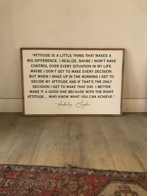 Attitude is a little thing farmhouse decor christian wall hanging - Salted Words, LLC