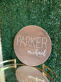 Personalized name laser cut round sign / Custom wall hanging / Laser cut name sign / bedroom wood sign - Salted Words, LLC