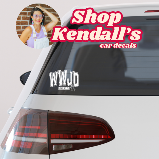 Kendall's Collection WWJD Car vinyl | Inspirational car vinyl | Christian car vinyl | Faith-Based Gift | Christian Car decor