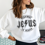 Jesus Highway to Heaven Comfort Colors Tshirt or Crewneck Sweatshirt - Salted Words, LLC
