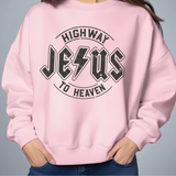 Jesus Highway to Heaven Comfort Colors Tshirt or Crewneck Sweatshirt - Salted Words, LLC
