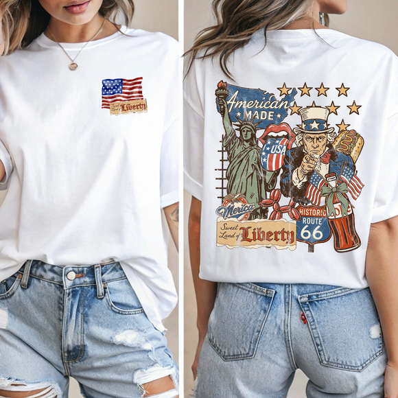 Patriotic Liberty Comfort Colors Tshirt or Crewneck Sweatshirt