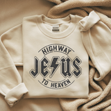 Jesus Highway to Heaven Comfort Colors Tshirt or Crewneck Sweatshirt - Salted Words, LLC