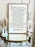 Matthew 5:1-12 Bible Verse Framed Wood Sign / Home Decor / Modern Decor / Jesus Signs / Faith Based Decor / Christian Home Decor